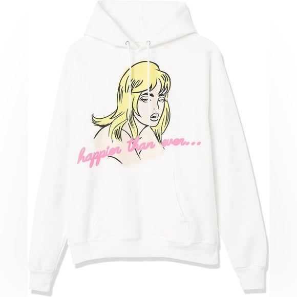 AUTHENTIC Billie Eilish Happier Than Ever Tour Hoodie in White Multi Size M - Picture 1 of 10